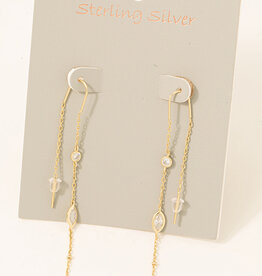 Sterling Silver Long Chain Earrings