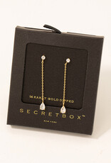 Secret Box Rhinestone Tear Dangle Earrings