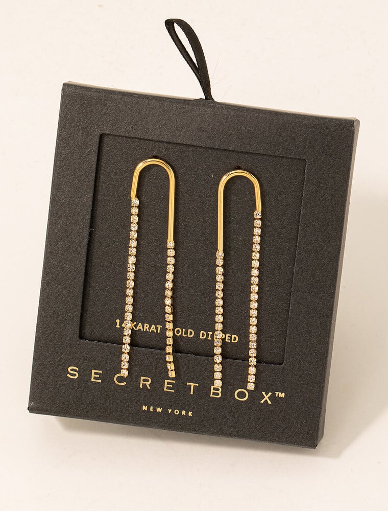 Secret Box Studded U Dangle Earrings