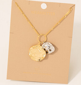 Warped Coin Charms Dainty Necklace