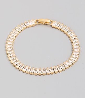 Cubic Zirconia Baguette Chain Bracelet