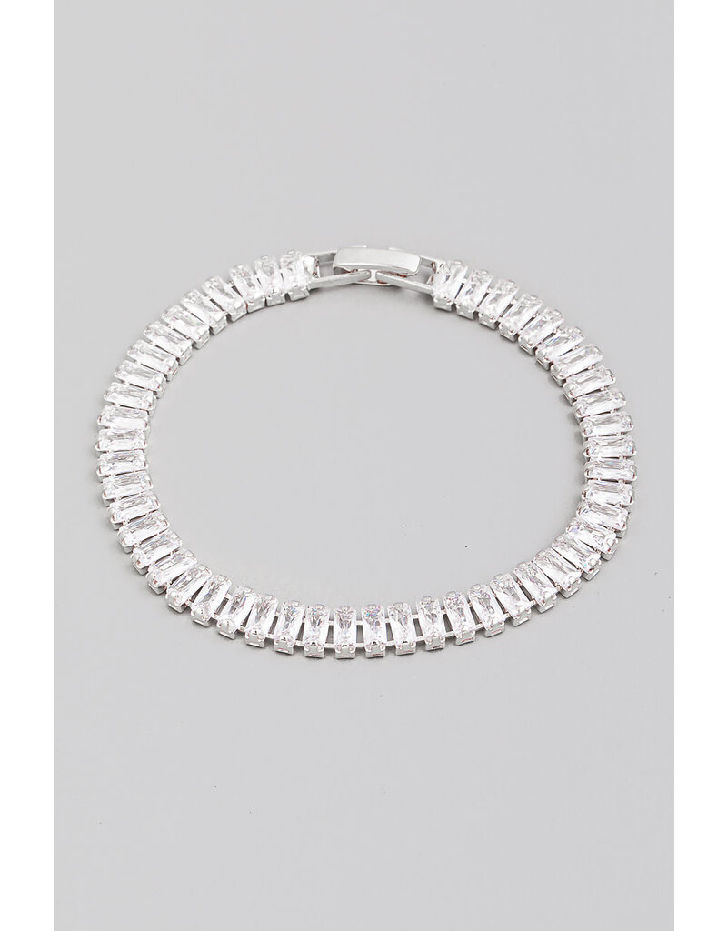 Cubic Zirconia Baguette Chain Bracelet