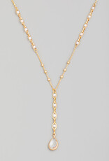 Pearly Bead Dainty Chain Lariat Necklace