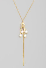 Pearly Chain Charm U Necklace