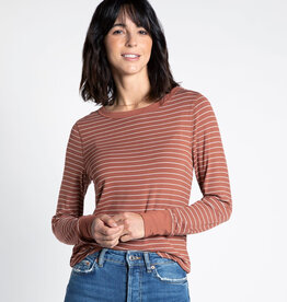 Stacy Top - Rustic Brown Stripe