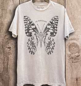 Freedom Butterfly Graphic Top - Off White