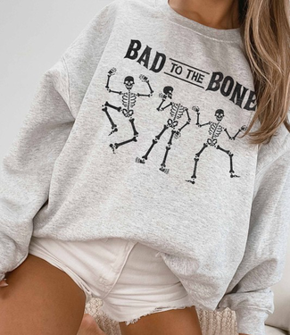 Bad To The Bone Graphic Crew - Ash