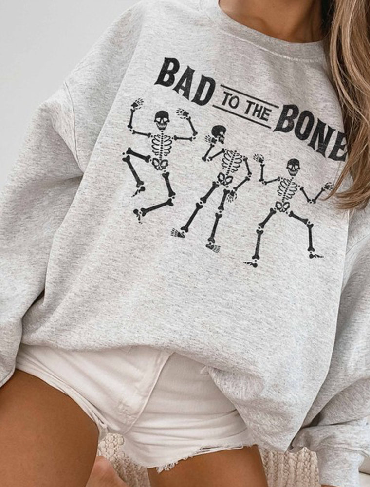 Bad To The Bone Graphic Crew - Ash