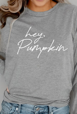 Hey Pumpkin Graphic Long Sleeve - Athletic Heather
