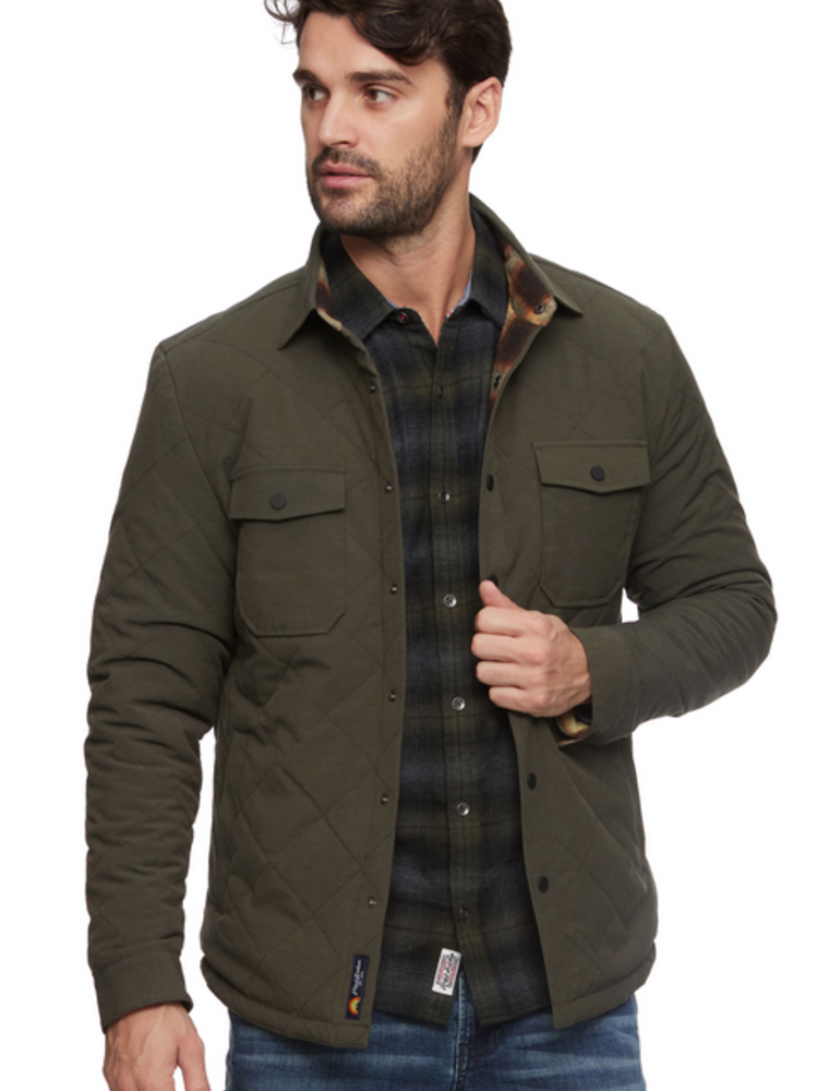 Chapin Quilted Shirt Jacket - Olive