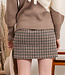 Ashleyn Houndstooth Skirt - Brown Multi