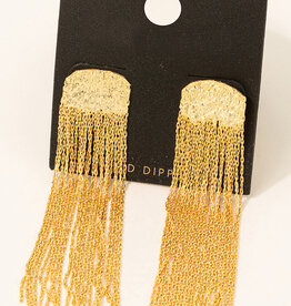 Gold Dipped Dainty Fringe Dangle Earrings
