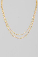 Gold Dipped Mixed Chains Necklace