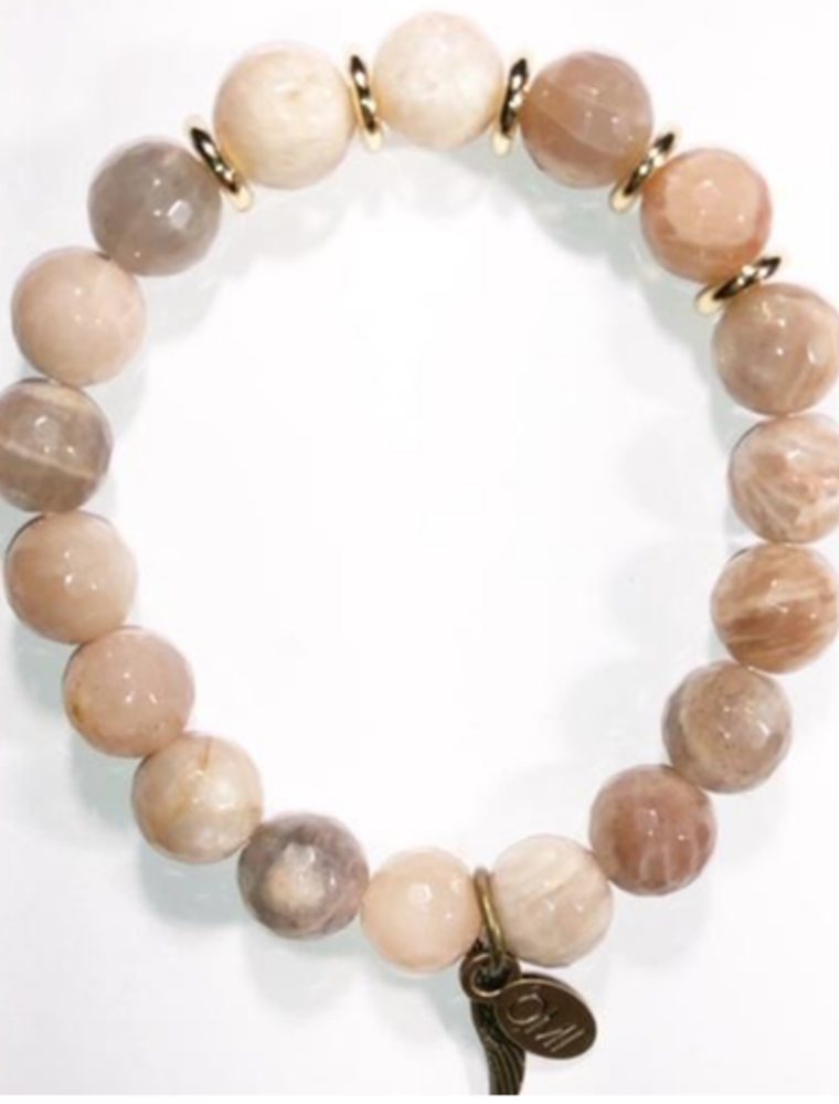 Into The Sunset Faceted Sunstone Gold Spacers