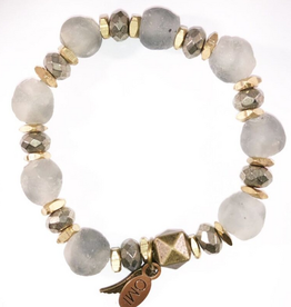She Is Clarity Sea Glass With Pyrite