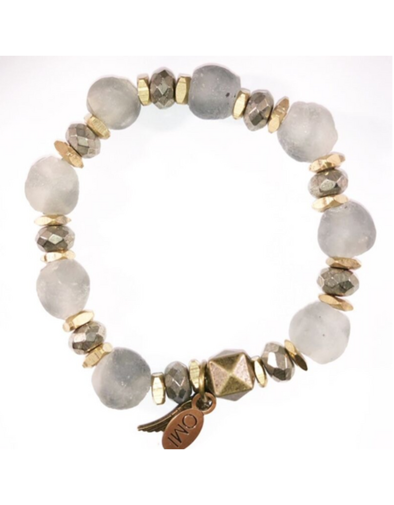 She Is Clarity Sea Glass With Pyrite