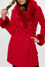 Diane Faux Fur Coat - Red