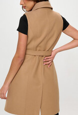 Jenna Long Wool Vest - Khaki