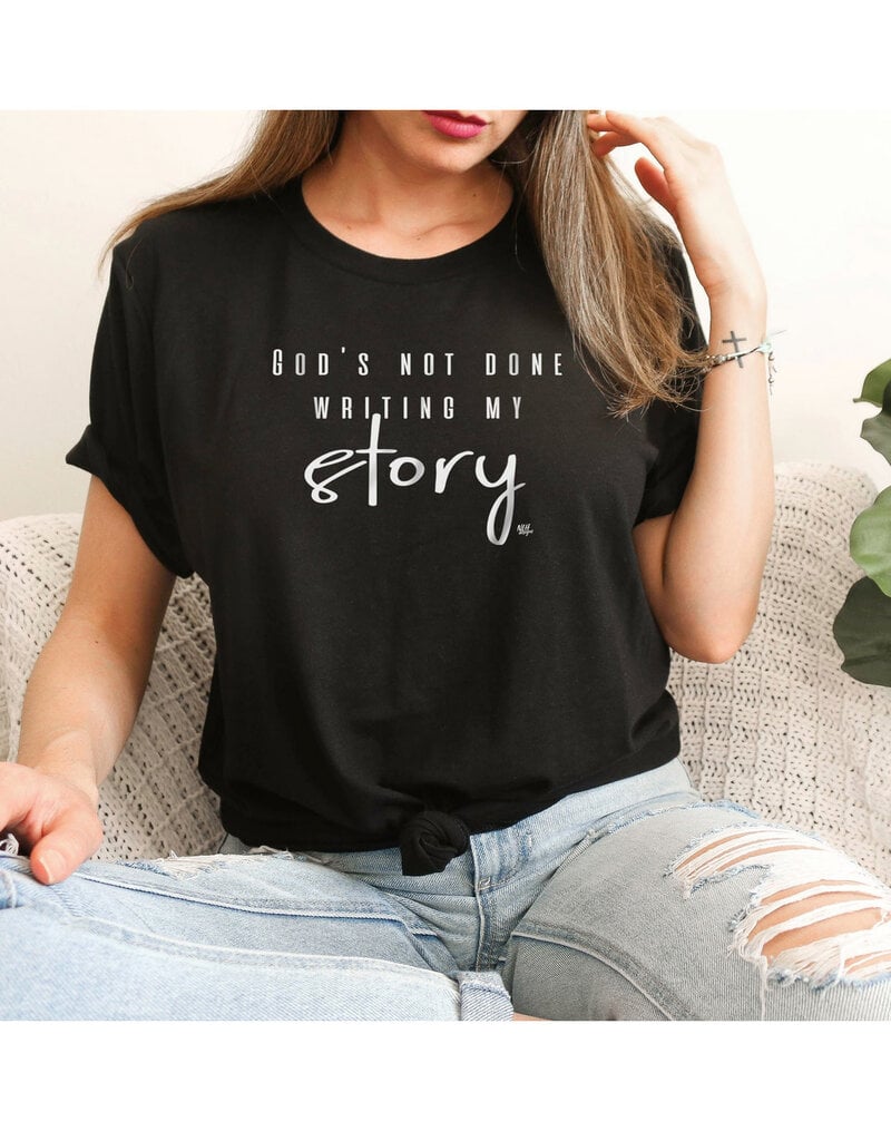 God's Not Done Writing My Story Tee - Black