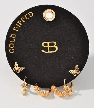 Butterfly Gold Dipped Earring Set