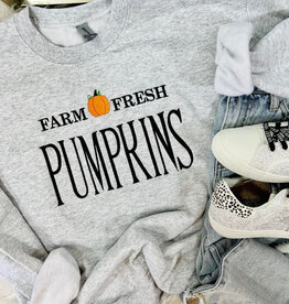 Farm Fresh Pumpkins Embroidered Sweatshirt