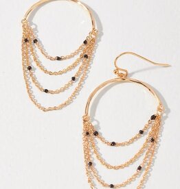 Bead Chain Metal Dangle Earrings