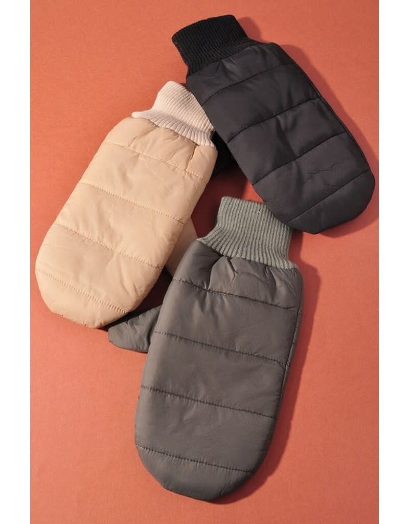 Solid Padded Mitten Gloves