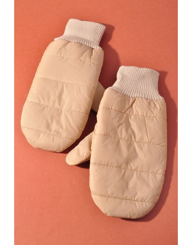 Solid Padded Mitten Gloves