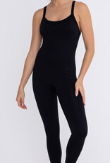 Seamless Micro - Ribbed Jumpsuit - Black