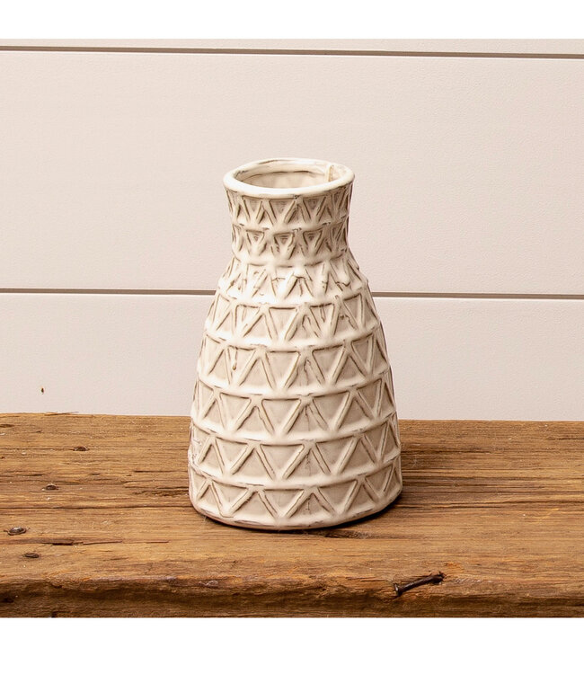 Cream Reactive Glaze Vase
