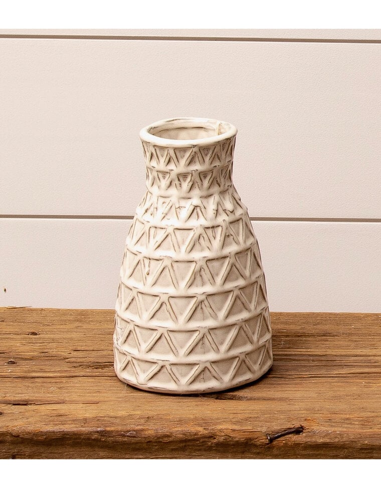 Cream Reactive Glaze Vase