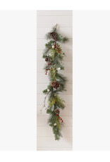 Glittered Pine w/ Berries and Bells Garland