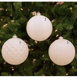 White Textured Ball Ornaments