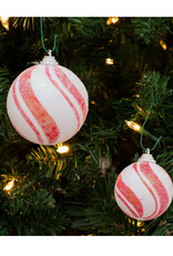 Iridescent Peppermint Glitter Ball Ornaments