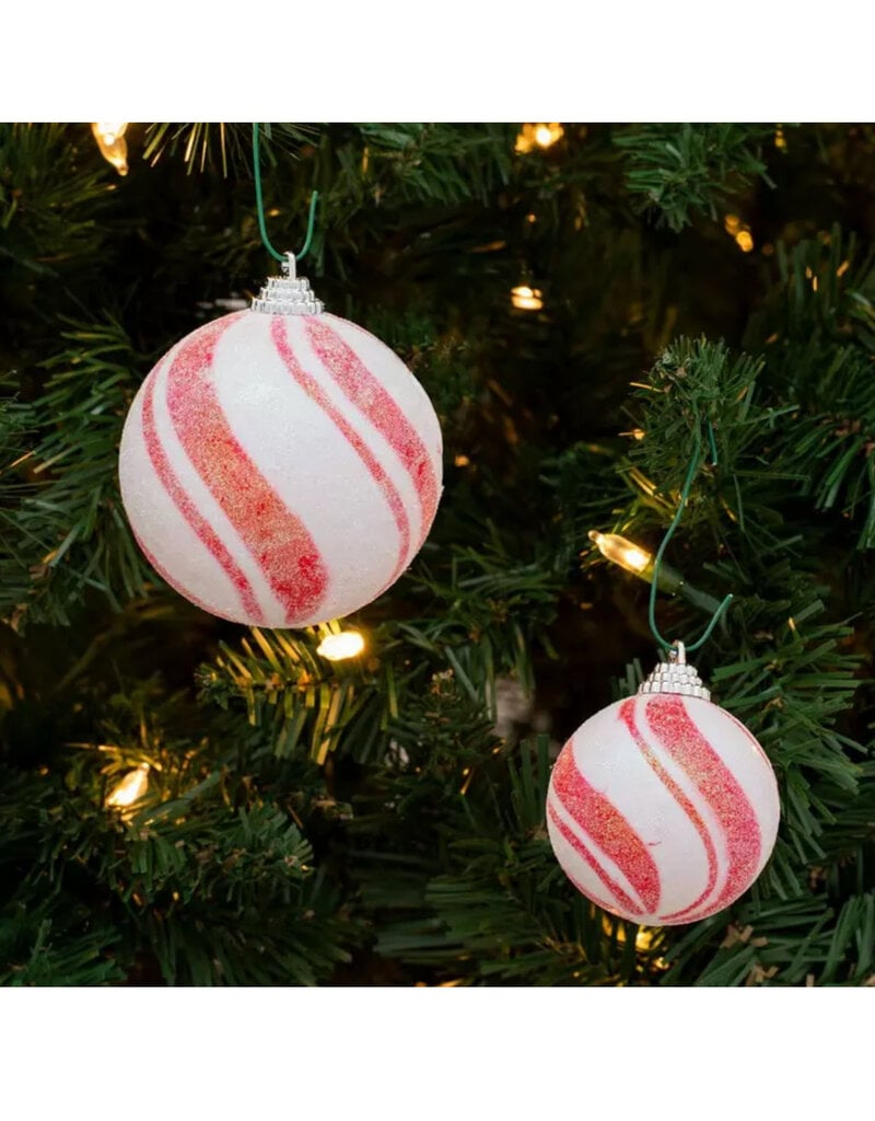Iridescent Peppermint Glitter Ball Ornaments