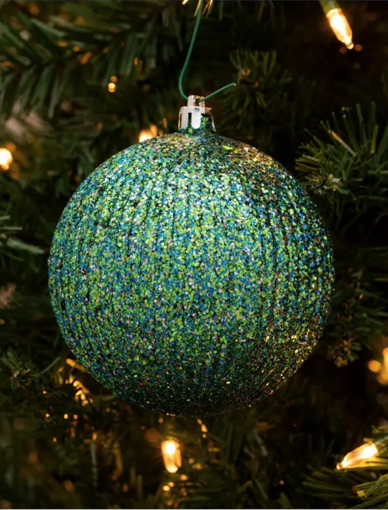 Glitter Ribbed Ornaments