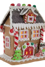 Light Up Gingerbread House With Snowman