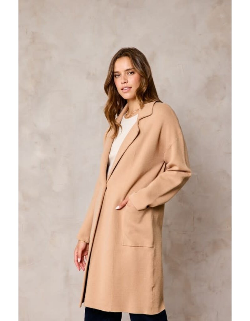 Soft Touch Sweater Coat - Latte