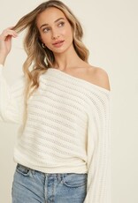 Textured Versatile Sweater Pullover - Cream