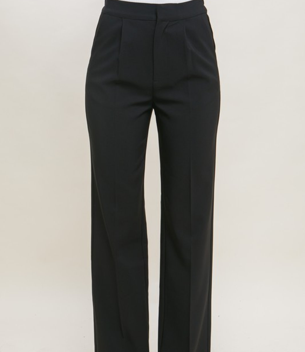 Dress Pants w/ Elastic Waist - Black - Boutique 23