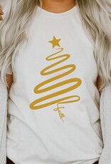 Star Faith Christmas Tree Graphic Tee - White