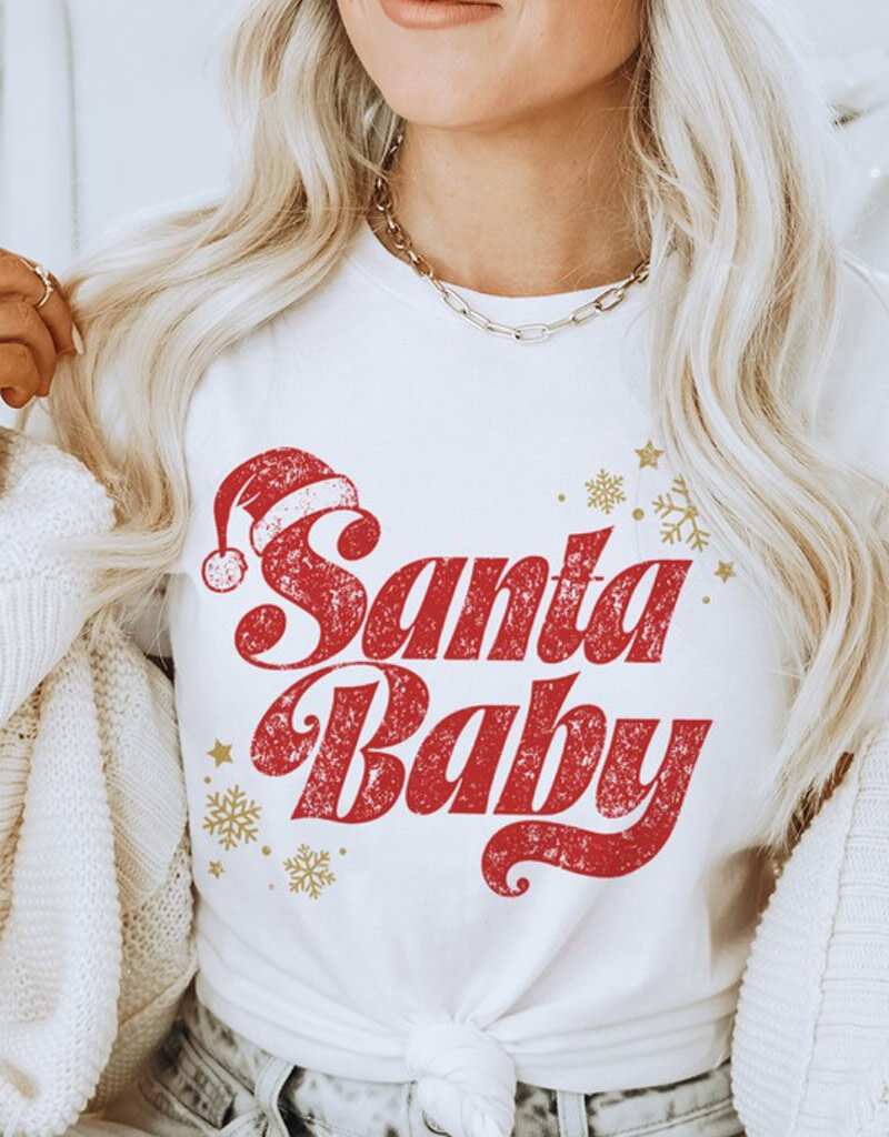 Reto Santa Baby Graphic T -Shirt - White