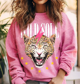 Wild Soul Graphic Sweater - Hot Pink