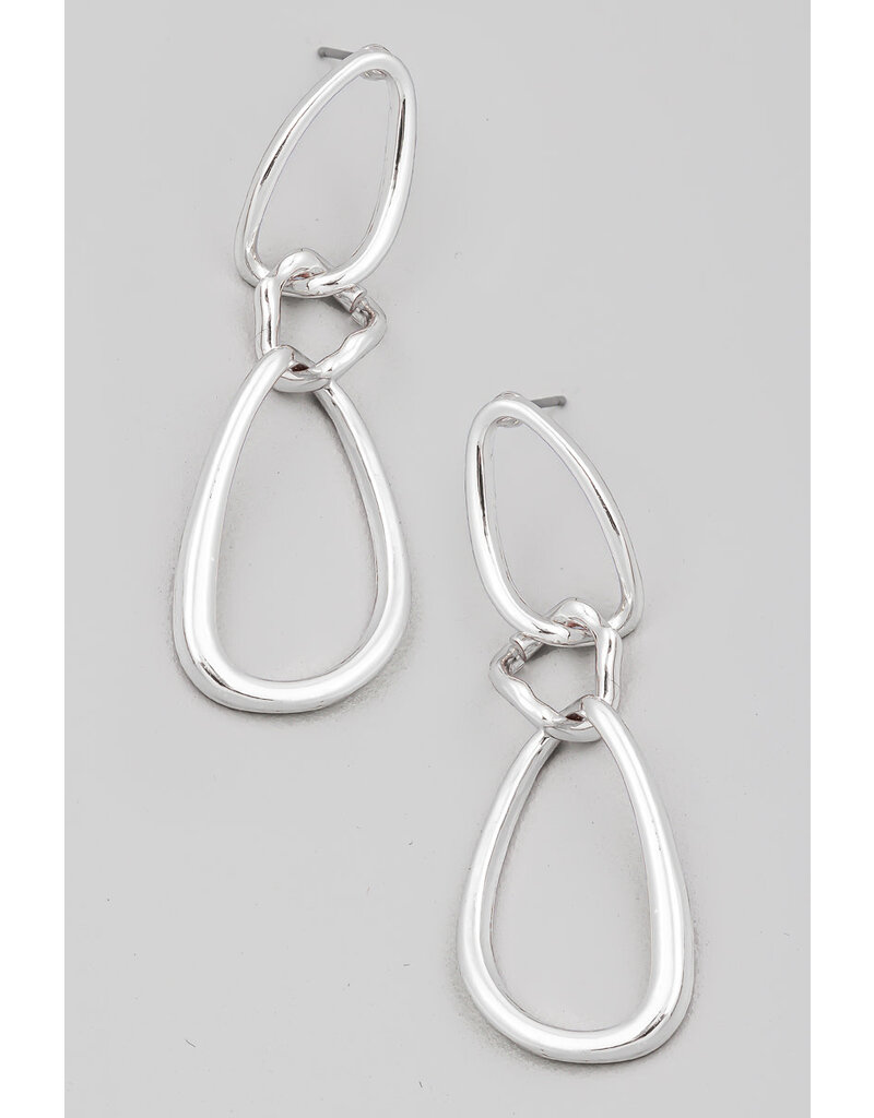 Warped Metallic Chain Dangle Earrings