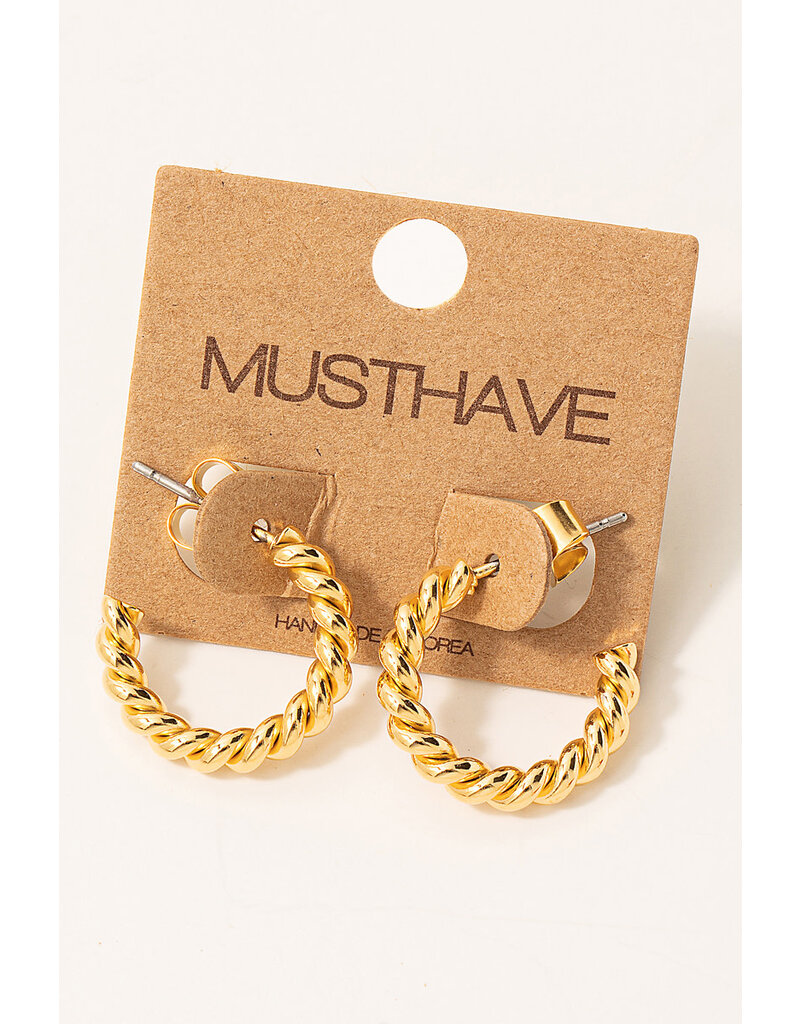 Mini Chain Twist Hoop Earrings