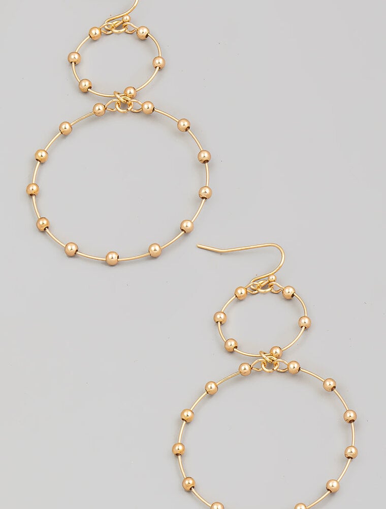 Double Metallic Hoop Drop Earrings