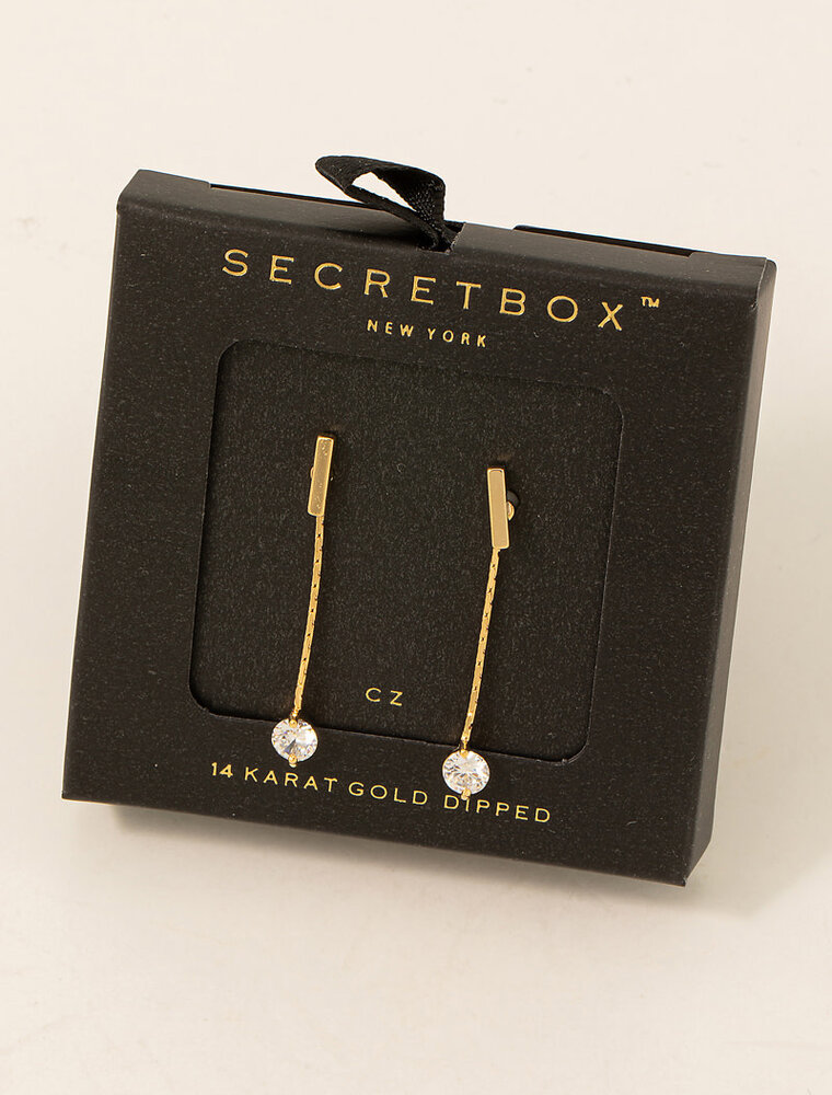 Secret Box Stud Drop Earrings
