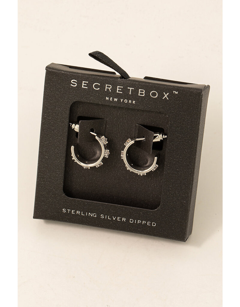 Secret Box Studded Hoop Earrings