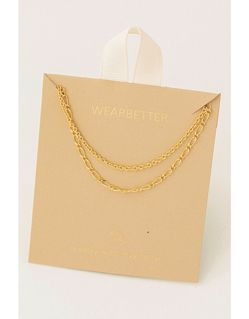 Layered Dainty Oval Curb Chain Necklace