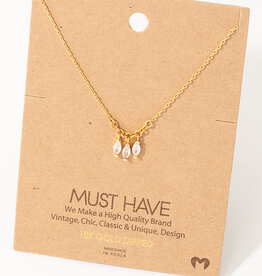 Dainty Chain Oval Charm Necklace